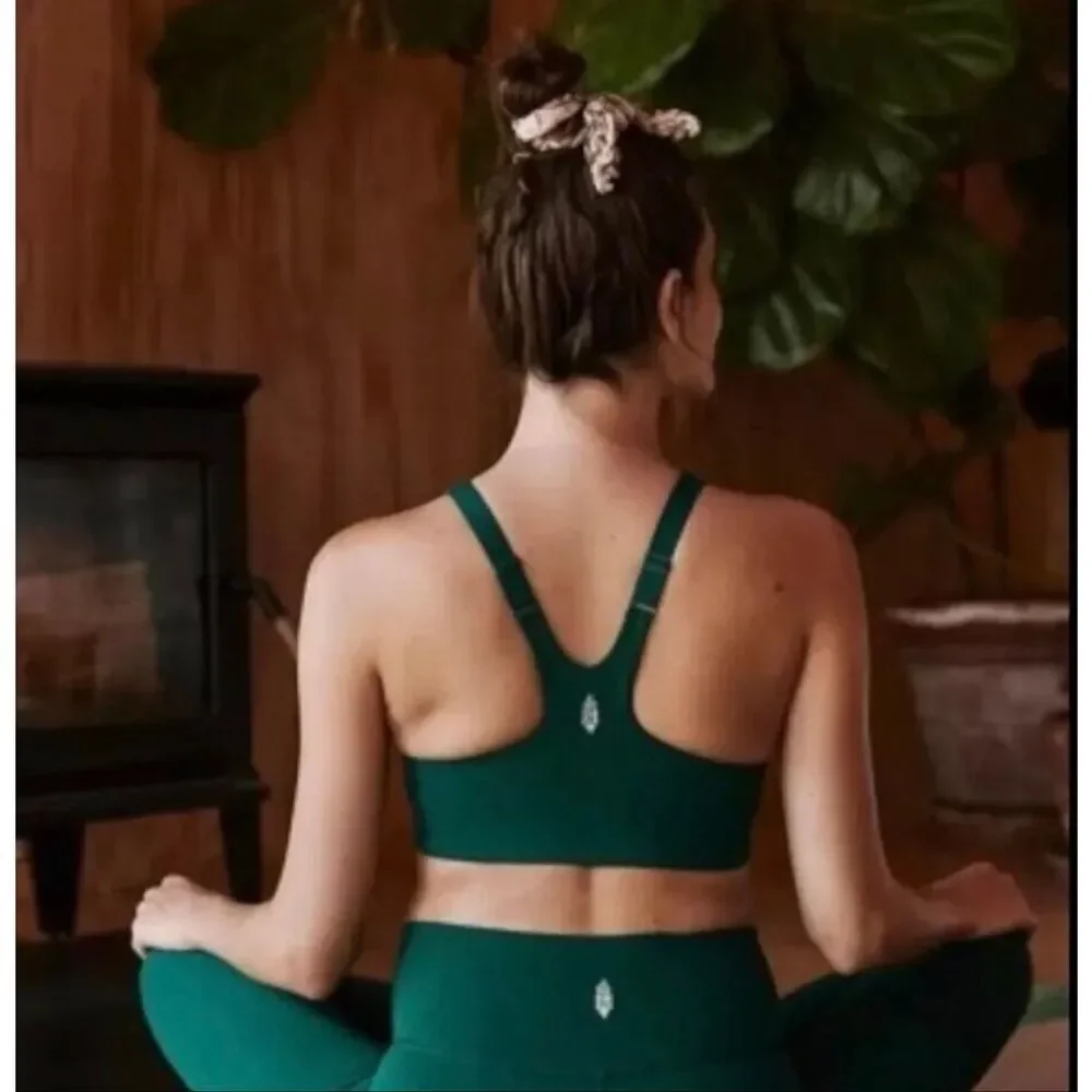 Free People x Hatch Never Better Square Neck Bra Green Medium Nwt